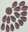 15 20x11mm Amethyst Flat Drops